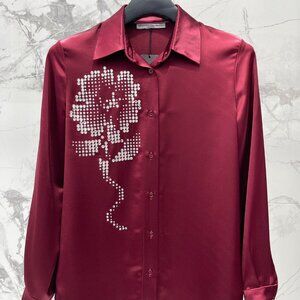 ERMANNO SCERVINO Rhinestone Flower Shirt 🌺